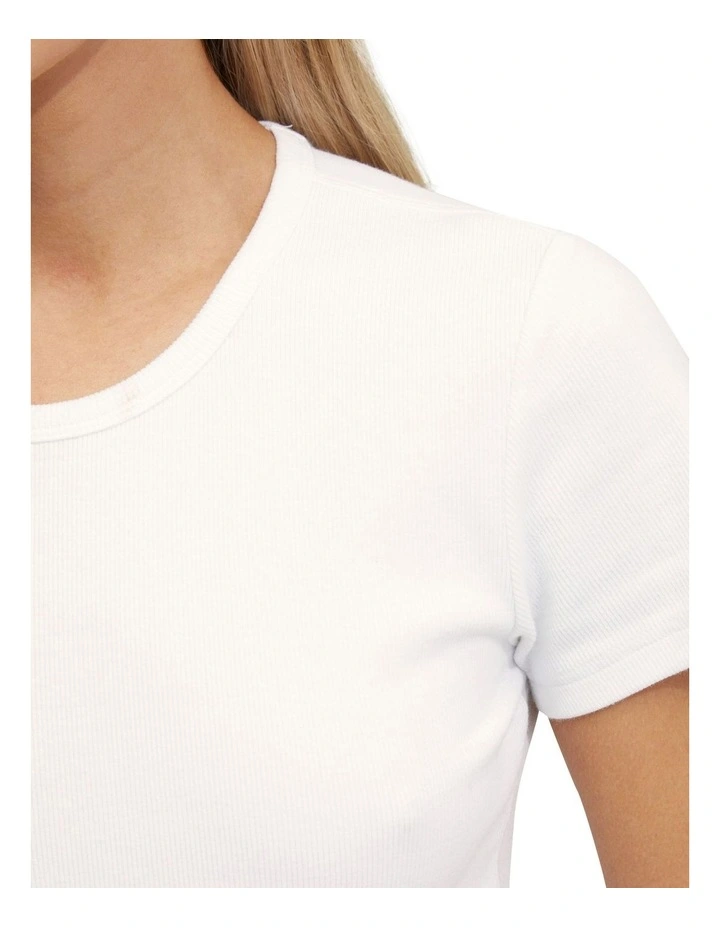 Oxford Kali Rib T-Shirt in White | MYER