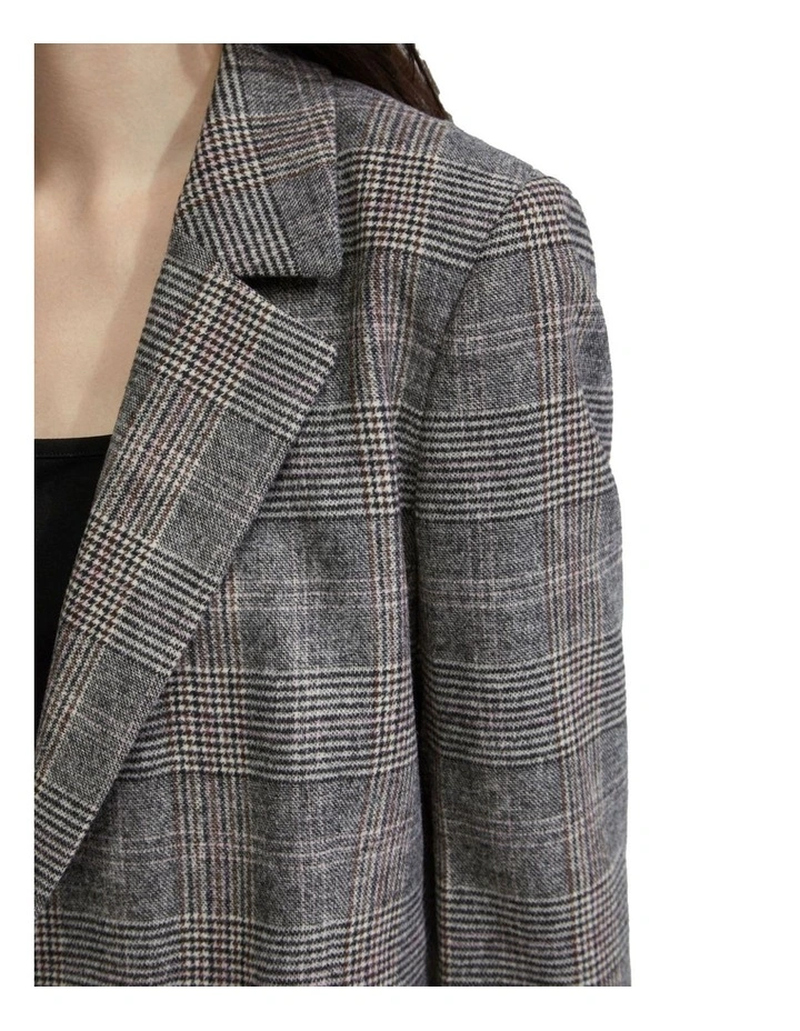 Avery Wool Blend Check Blazer in Camel Check image 6