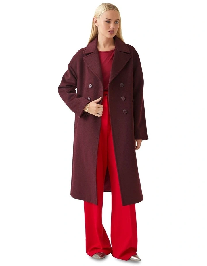 Anna Wool Blend Coat in Plum image 1