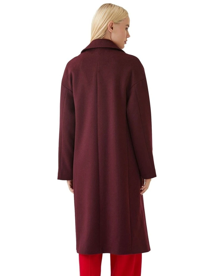 Anna Wool Blend Coat in Plum image 3