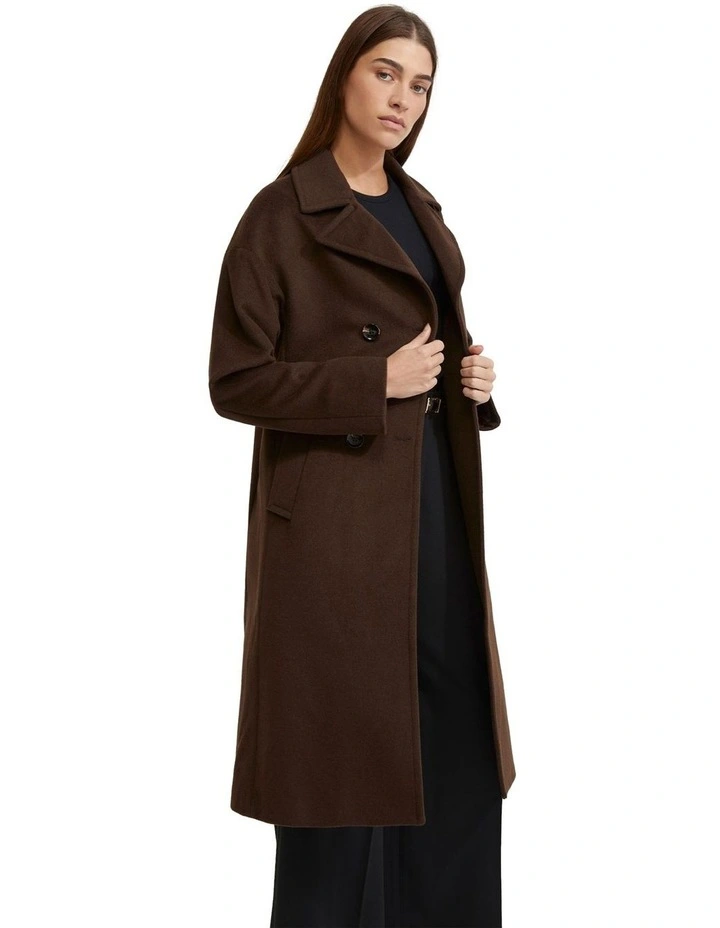 Anna Wool Rich Coat in Bitter Chocolate image 3