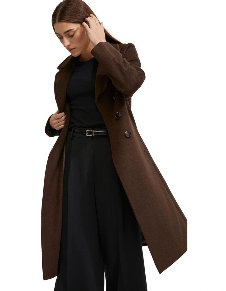 Anna Wool Rich Coat in Bitter Chocolate image 4