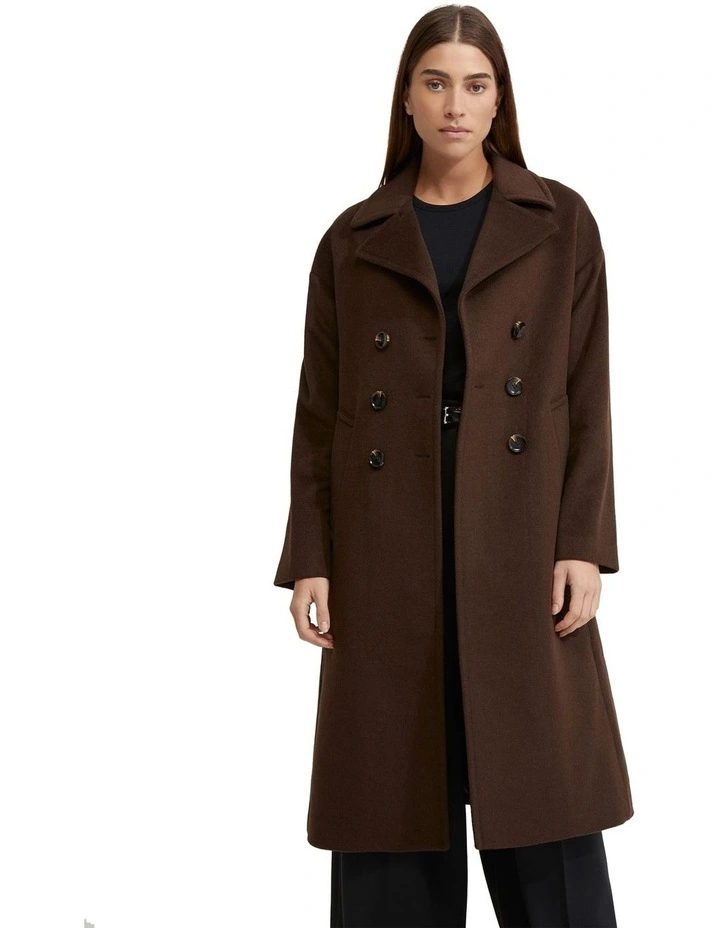 Anna Wool Rich Coat in Bitter Chocolate image 5
