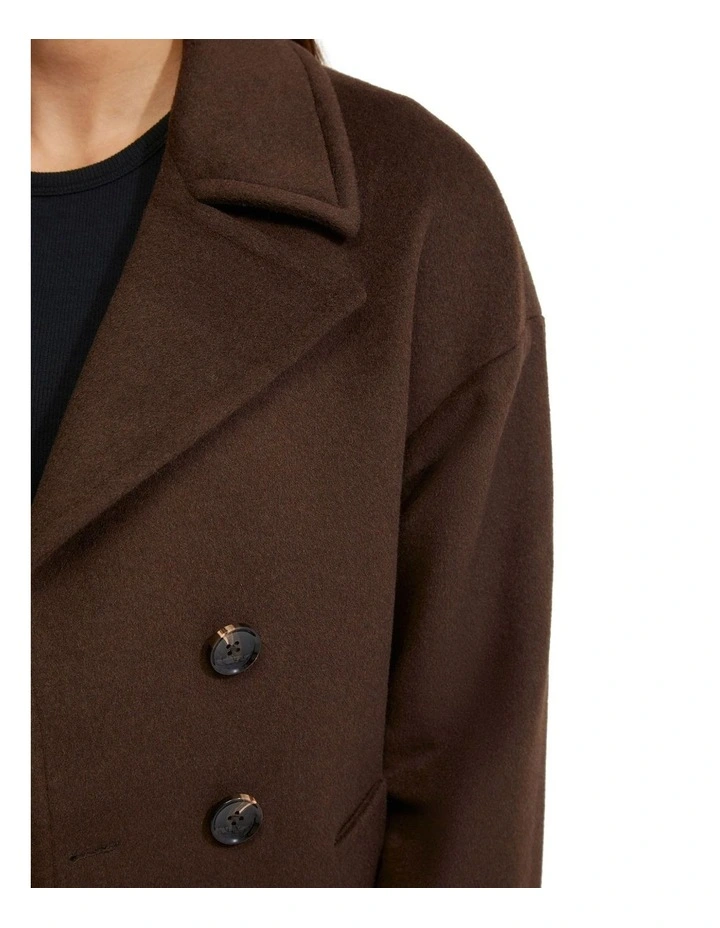 Anna Wool Rich Coat in Bitter Chocolate image 6