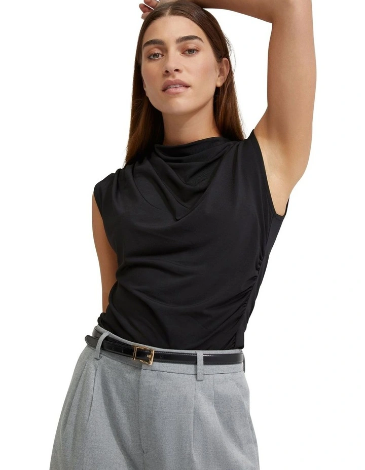 Astrid Jersey Top in Black image 4
