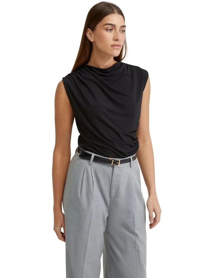 Astrid Jersey Top in Black image 5