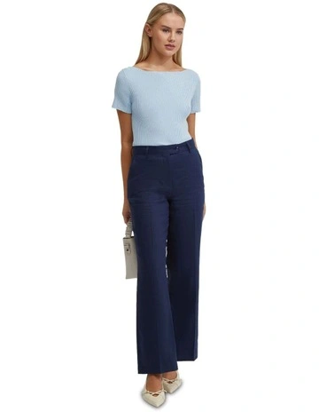 Keri Ribbed Boatneck Knit in Sky