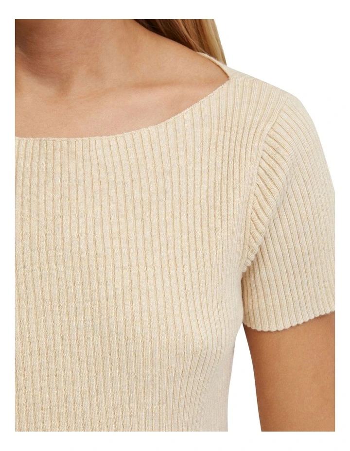 Keri Ribbed Boatneck Knit in Stone image 6