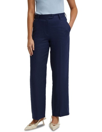 Gigi Ajustable Waist Linen Pants in French Blue