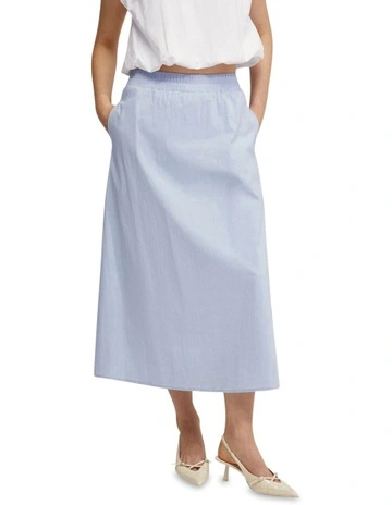 Capri Cotton Skirt in Blue
