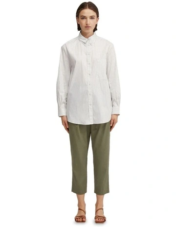 Vicky Striped Shirt in Green Stripe