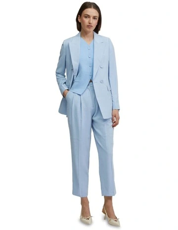 Jenna Eco Double Breasted Blazer in Ice Blue