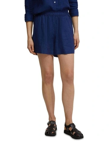 Cleo Linen Shorts in Navy