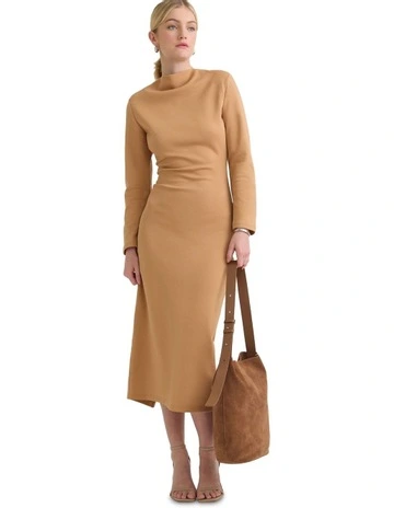 Rebecca Ponti Dress in Camel