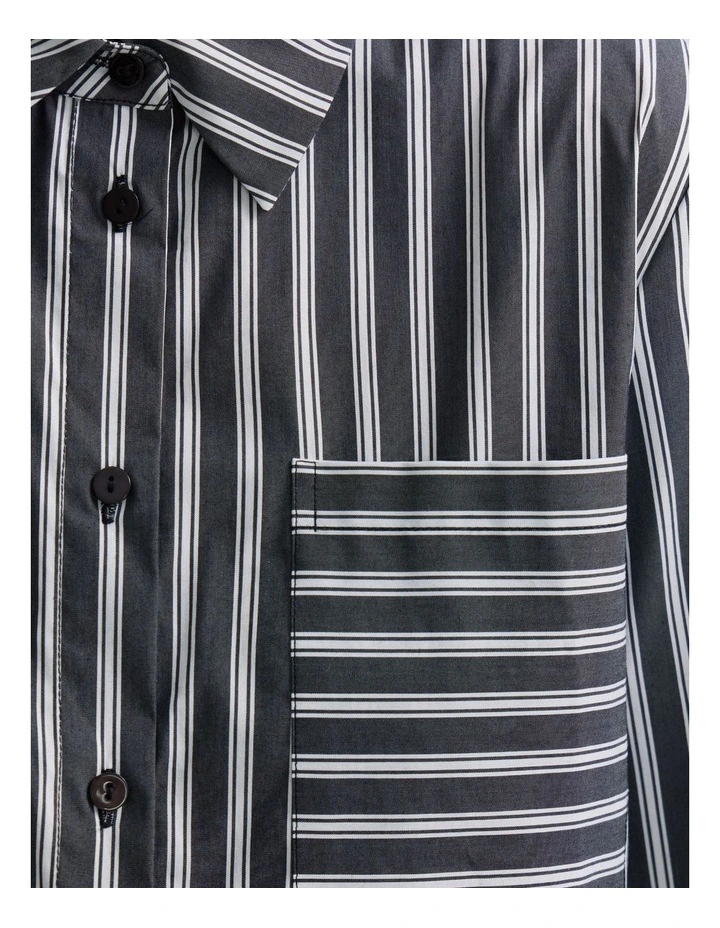 Mia Strech Cotton Shirt in Black image 6