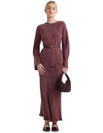 Madeline Cupro Top in Chocolate