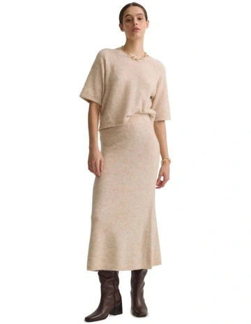 Lisa Alpaca Blend Skirt in Camel