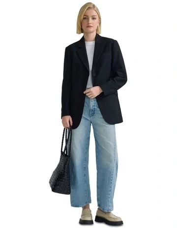 Jordan Wool Oversized Blazer in Black