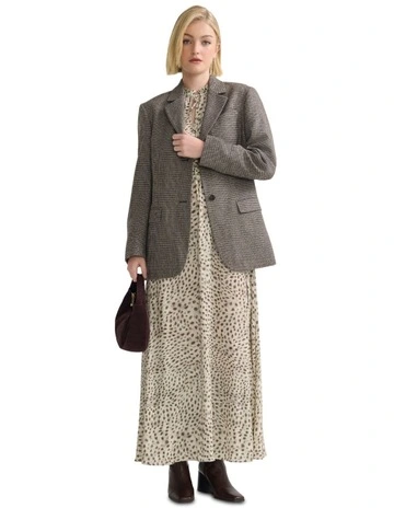 Jordan Wool Oversized Blazer in Brown