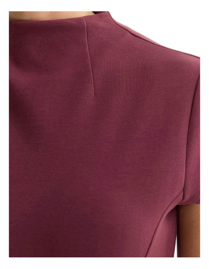 Eve Scuba Stretch Dress in Burgundy image 5