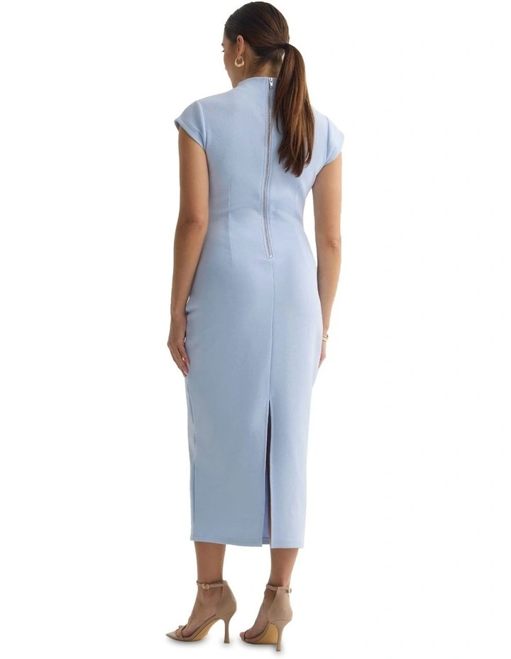 Eve Scuba Stretch Dress in Blue image 2