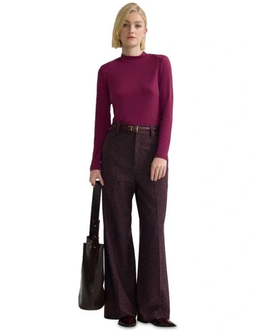 Allison Long Sleeve Knit Top in Plum
