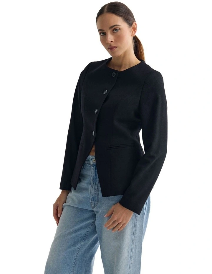 Sweeny Wool Blazer in Black image 3