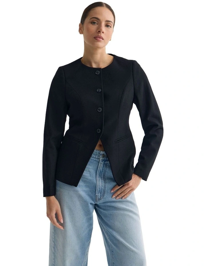 Sweeny Wool Blazer in Black image 5