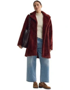 Teddy Faux Fur Coat in Bronze