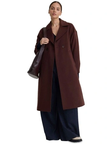 Celia Wool Coat in Rust