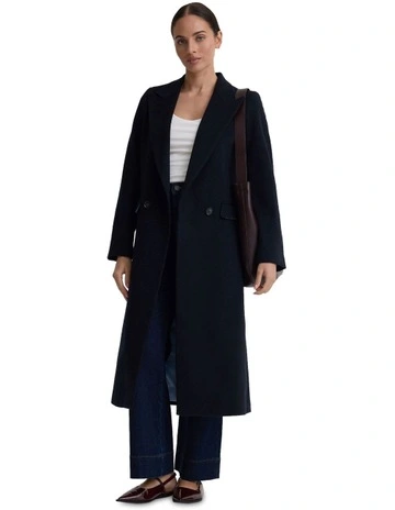 Saskia Wool Coat in Navy