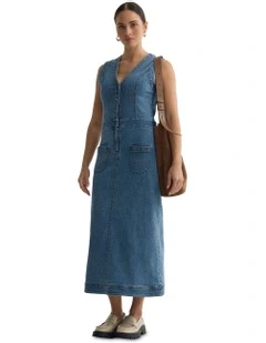 Ayana Denim Dress in Blue