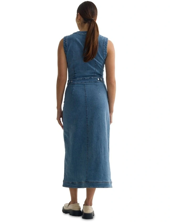 Ayana Denim Dress in Blue image 2
