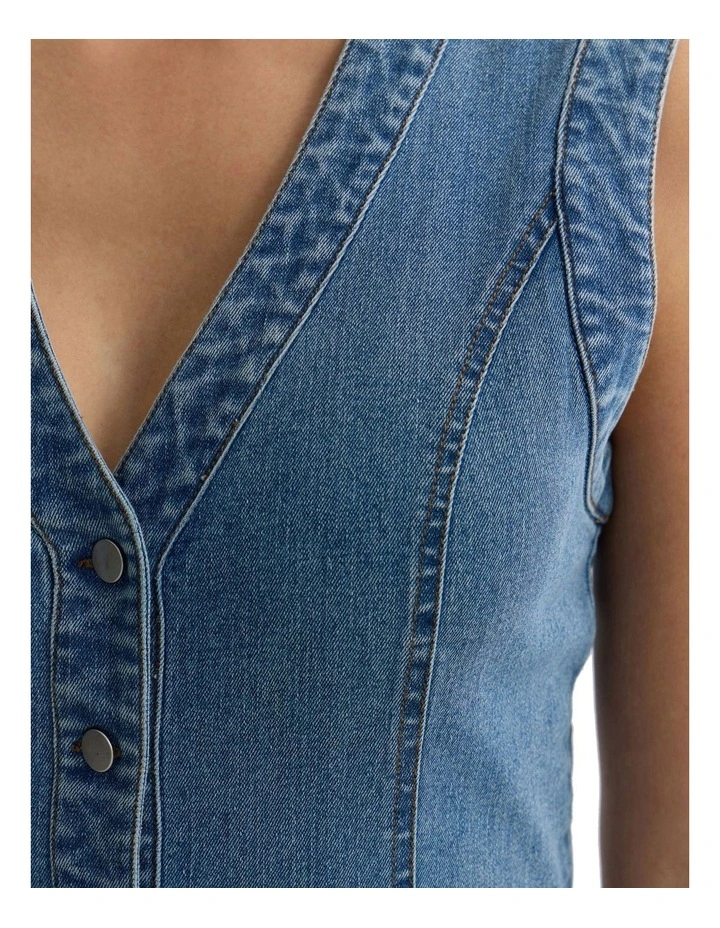 Ayana Denim Dress in Blue image 6