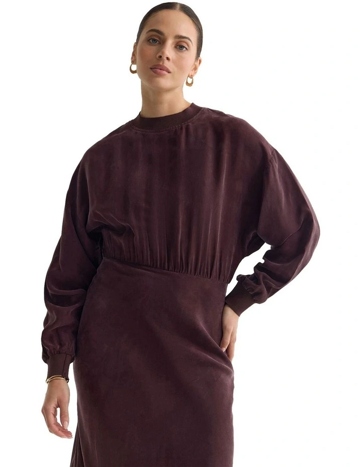 Georgina Cupro Dress in Cocoberry image 4
