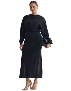 Georgina Cupro Dress in Black