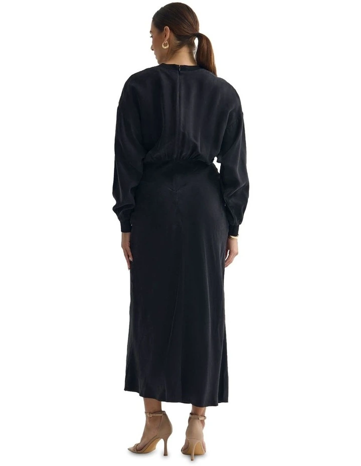 Georgina Cupro Dress in Black image 2