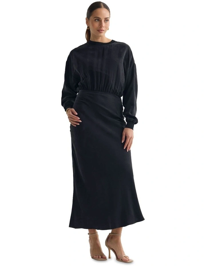 Georgina Cupro Dress in Black image 5