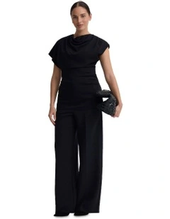 Lily Stretch Structured Top in Black