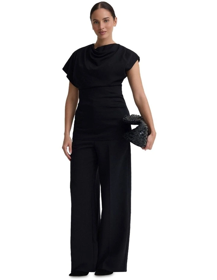 Lily Stretch Structured Top in Black image 1