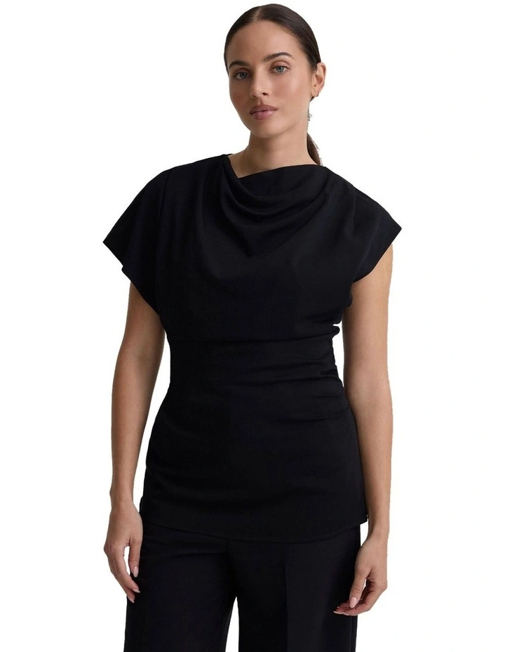 Lily Stretch Structured Top in Black image 5