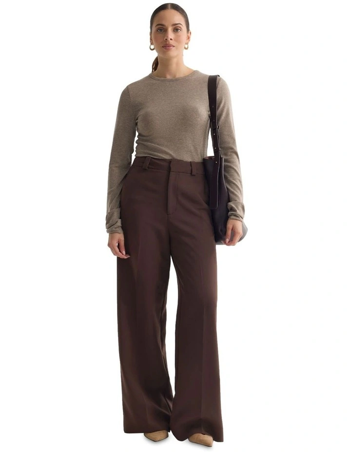 Holly Fine Wool Knit Jumper in Mocha image 1