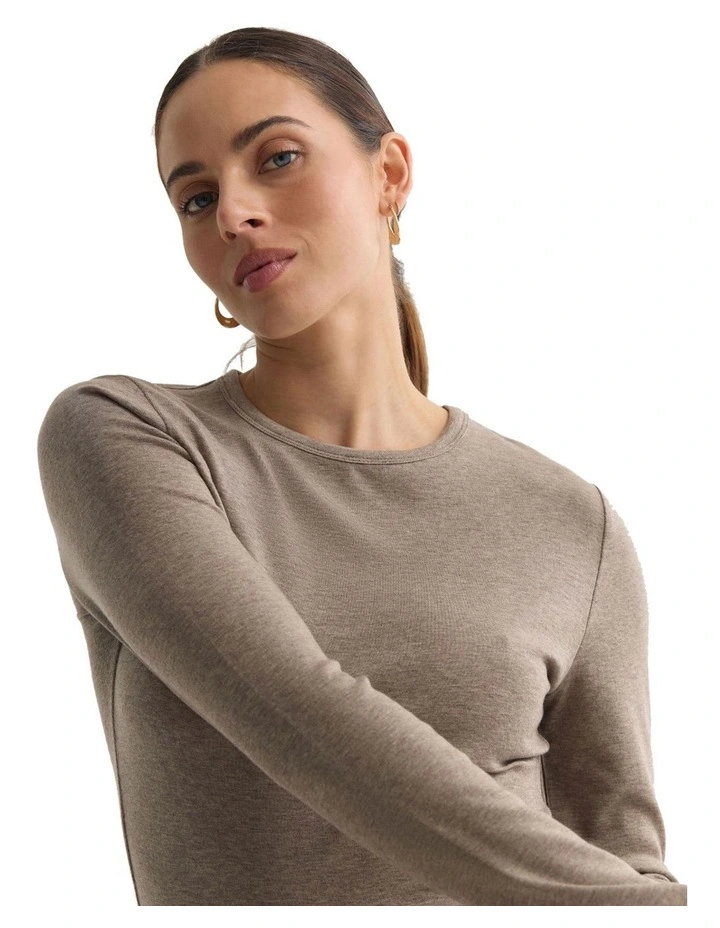 Holly Fine Wool Knit Jumper in Mocha image 4