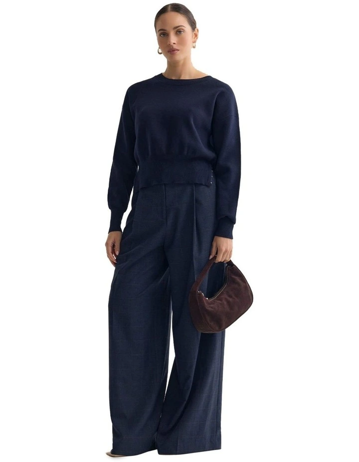 Wren Cotton Knit Jumper in Navy image 1