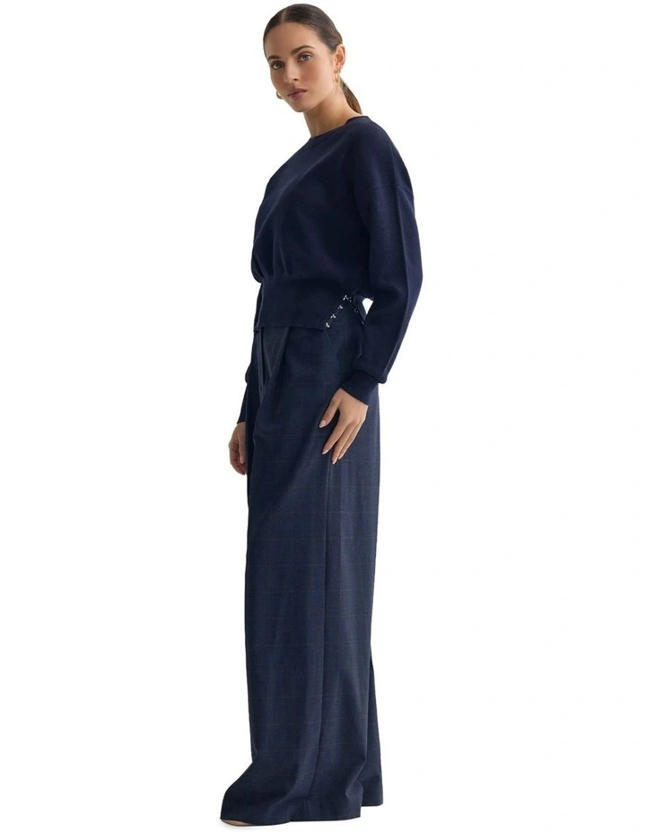 Wren Cotton Knit Jumper in Navy image 3