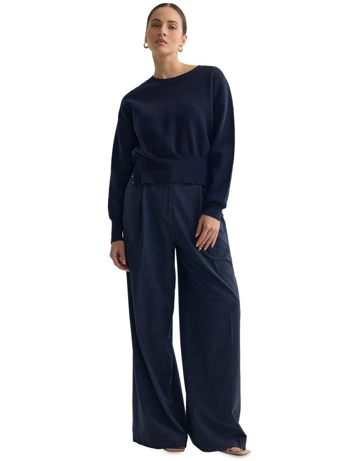 Wren Cotton Knit Jumper in Navy image 5