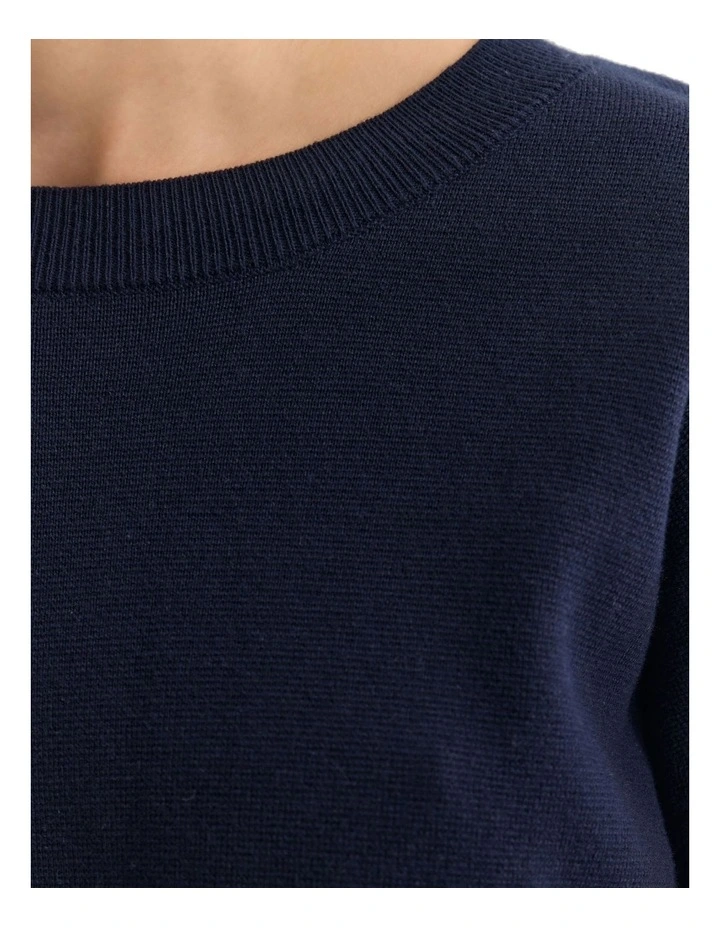 Wren Cotton Knit Jumper in Navy image 6