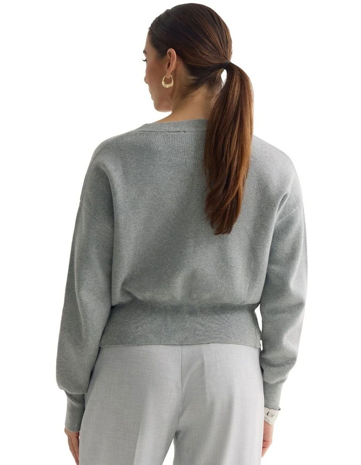 Wren Cotton Knit Jumper in Grey image 2