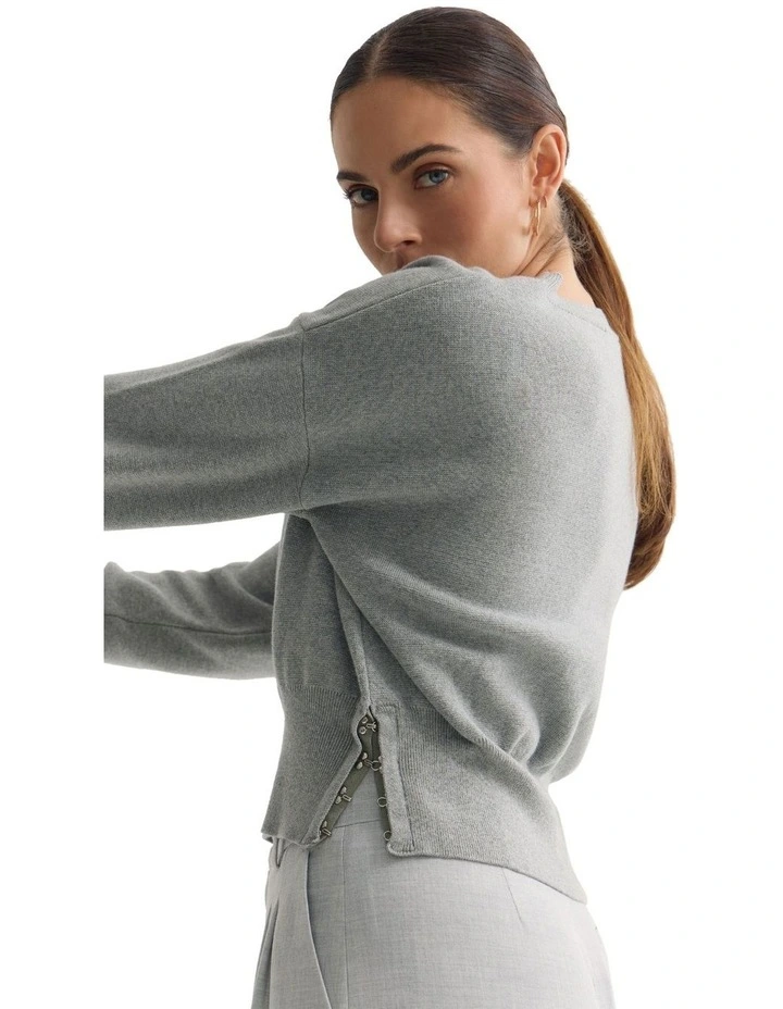 Wren Cotton Knit Jumper in Grey image 4