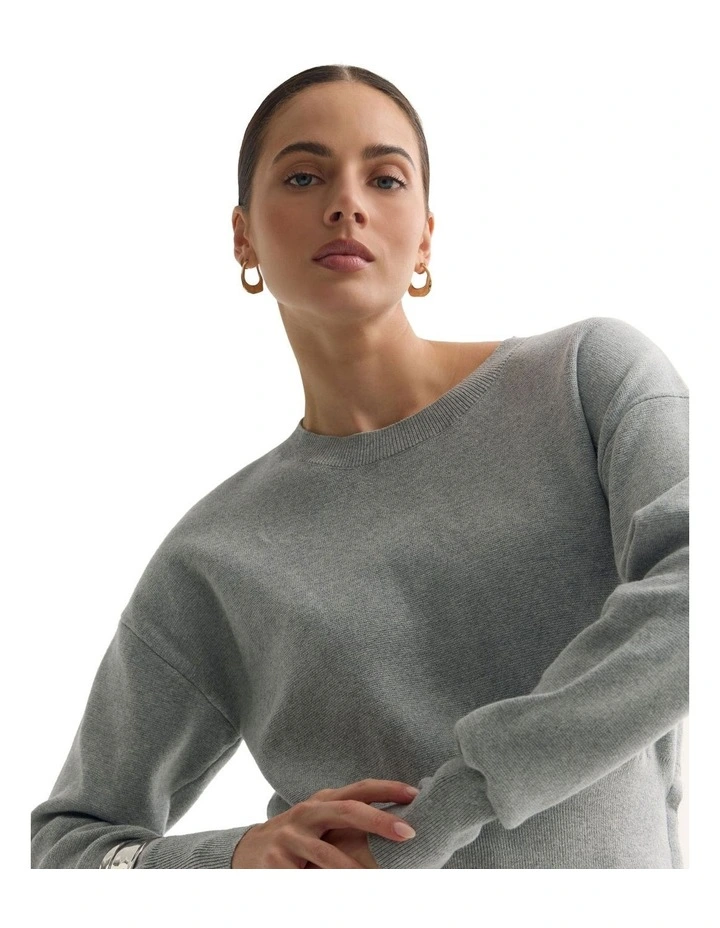 Wren Cotton Knit Jumper in Grey image 5